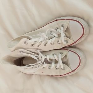 White converse high tops size 7